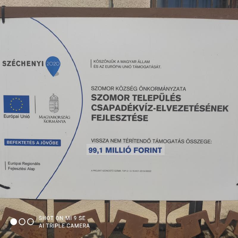 Szomor település csapadékvíz-elvezetésének fejlesztése